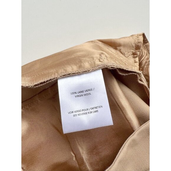 JUDITH & CHARLES Tan 100% Wool Tailored Basketweave Trouser Pants, Size 0 - Picture 14 of 15